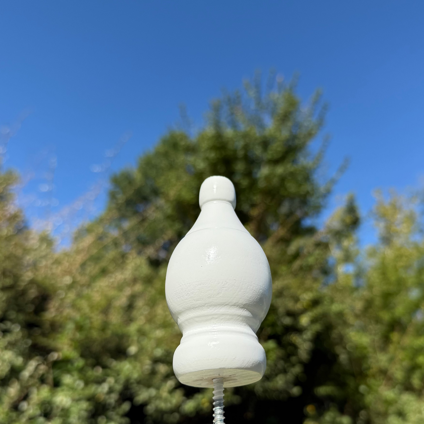DELUXE White Wooden Finials - Pack of 2