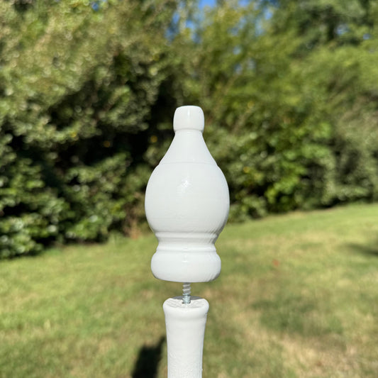 DELUXE White Wooden Finials - Pack of 2